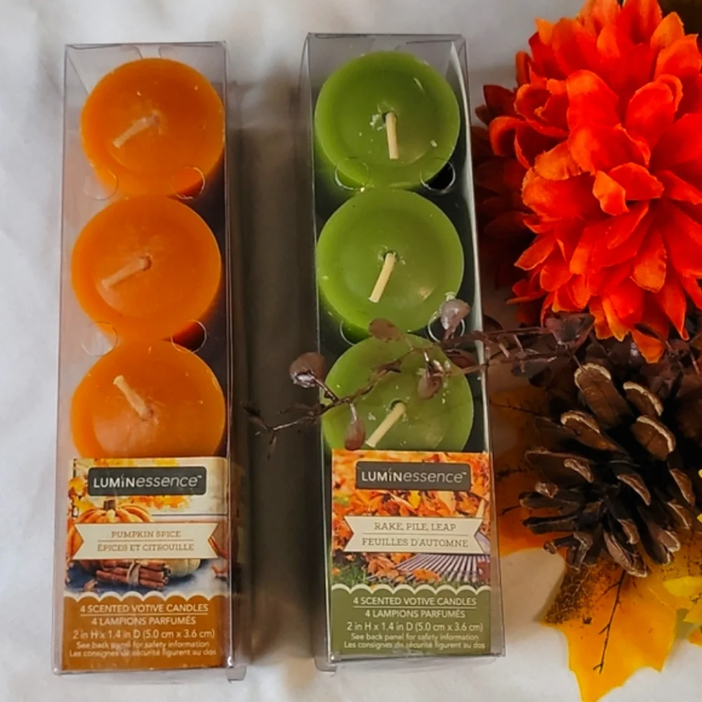 🍁🍂NEW 8 Luminessence Fall Harvest Votive Candles 🍁🍂